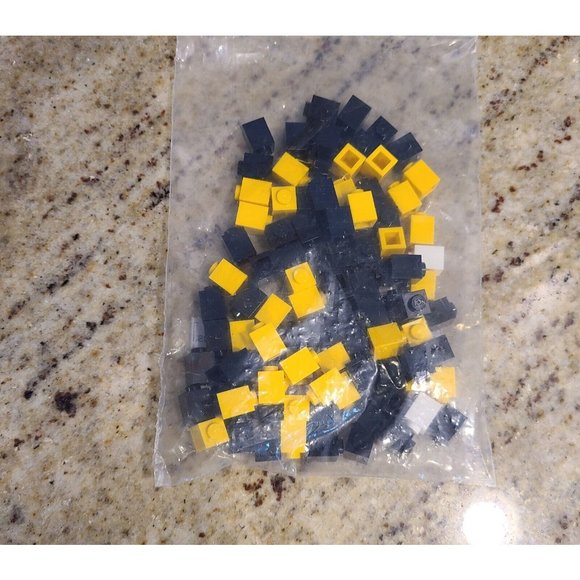 LEGO Bricks 1X1 Black Yellow White Building Pieces Bricks Lot - Picture 2 of 4